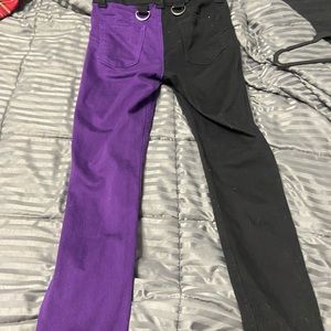 Purple And Black split pants